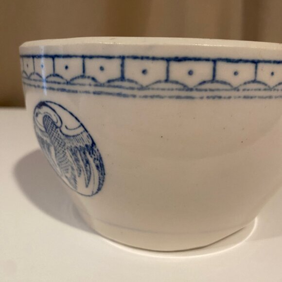 Antique Chinese Blue Crane Rice Bowl 5.5 Diameter Porcelain - Picture 2 of 5